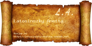 Latosinszky Anetta névjegykártya